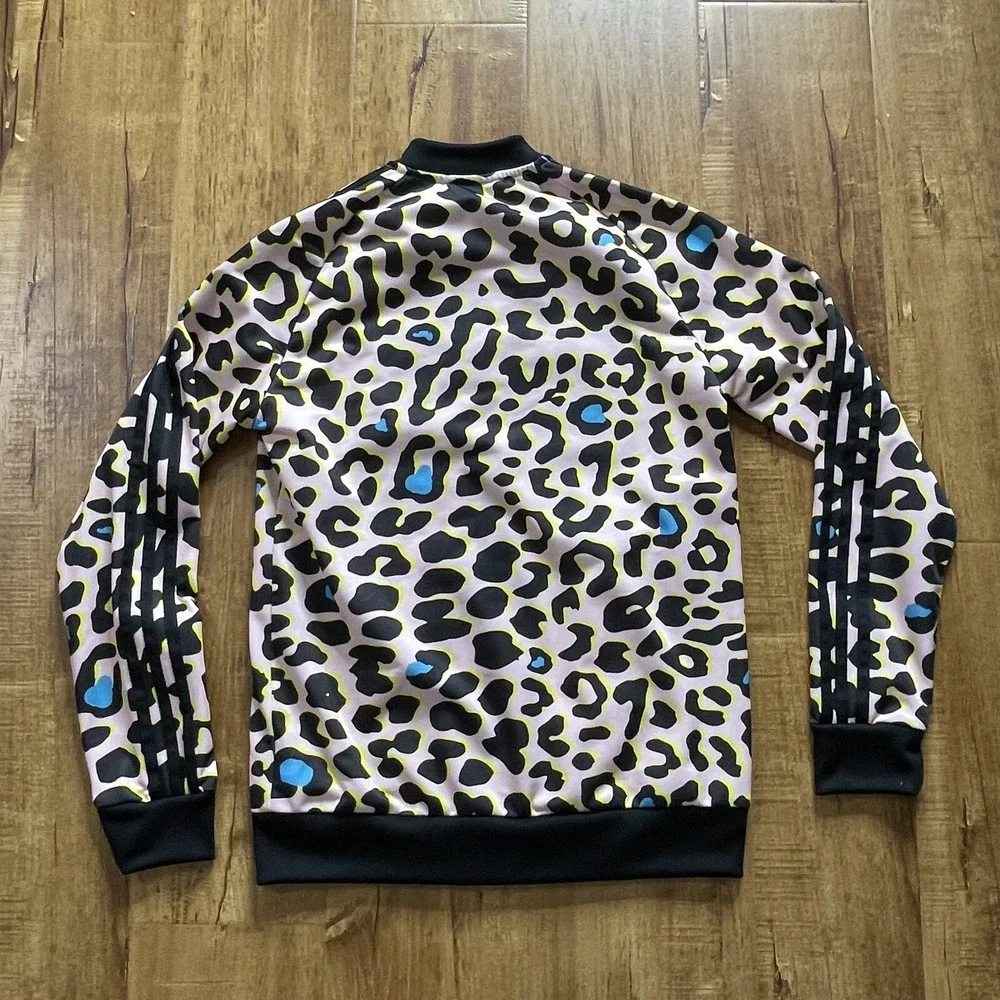 ADIDAS ORIGINALS LZ Pink Leopard Print SST‎ Superstar Track Jacket Large 13-14y